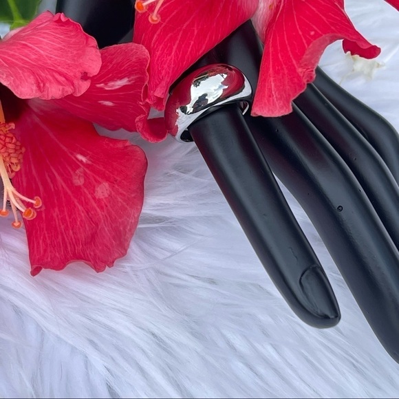 NWT Adornia Dome Ring White Rhodium Plated Sterling Silver Size 7 - Picture 2 of 7